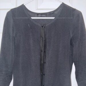 Context Button-Up Navy Cardigan Sz XS‎